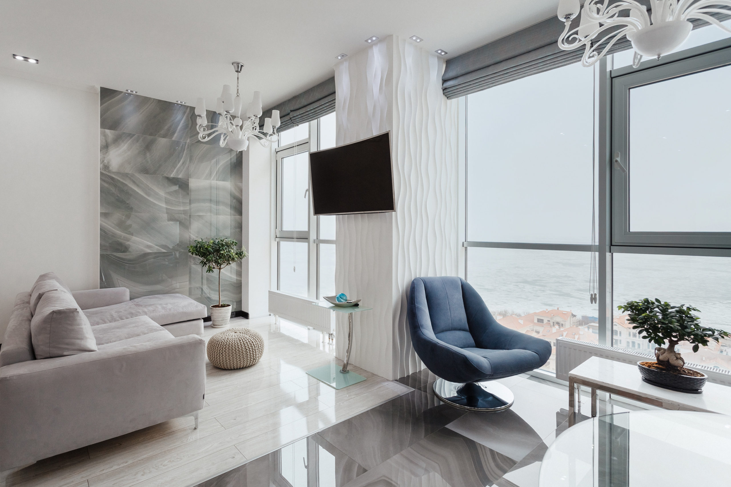 Studio with a panoramic sea view