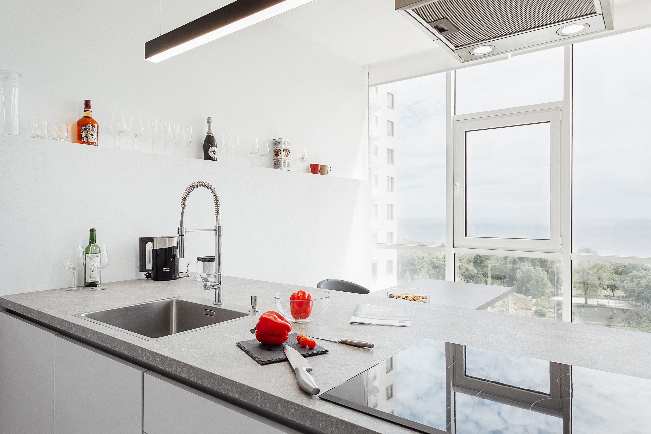 Studio with a panoramic sea view