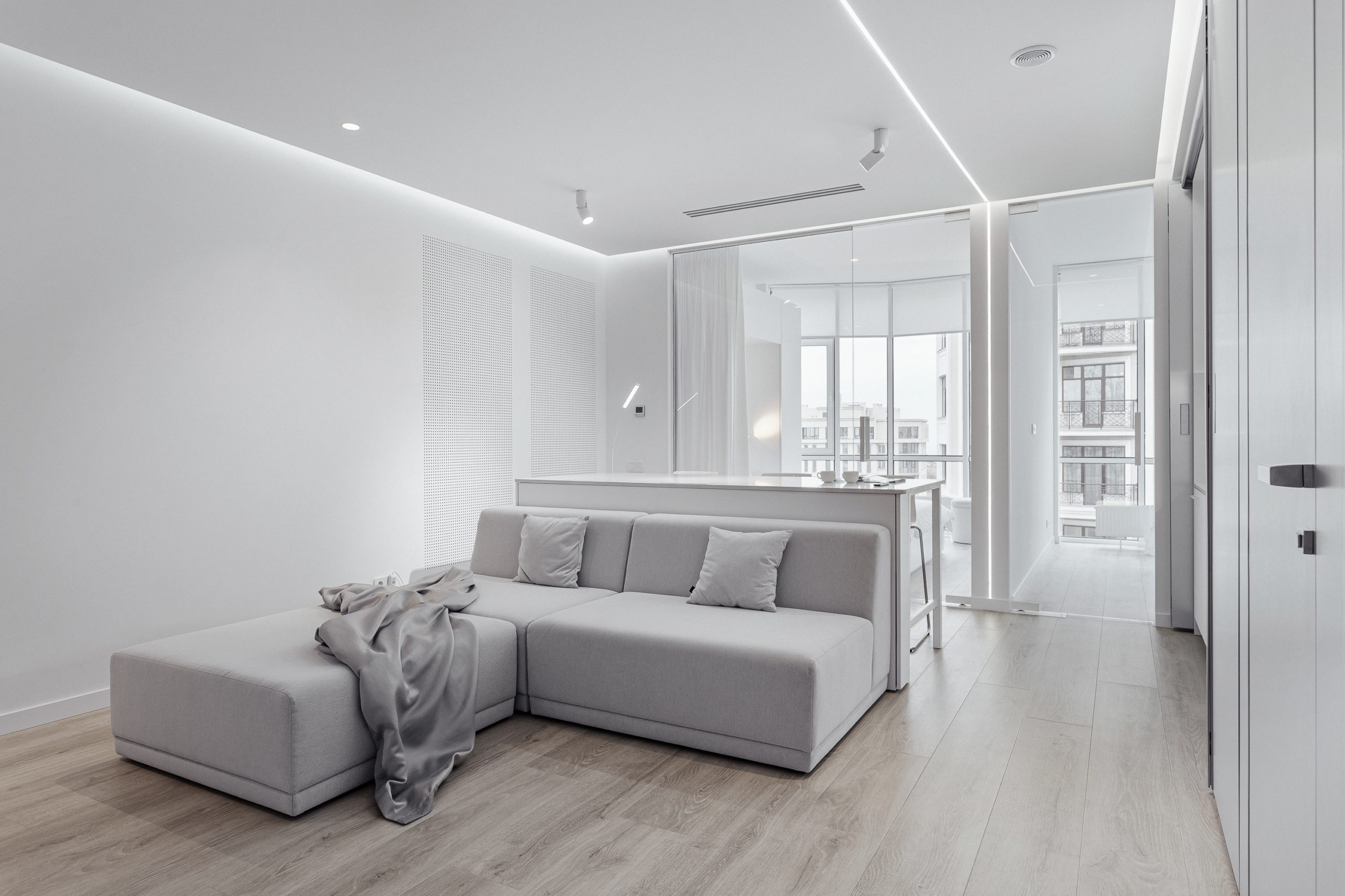 Two-bedroom apartment with a city view