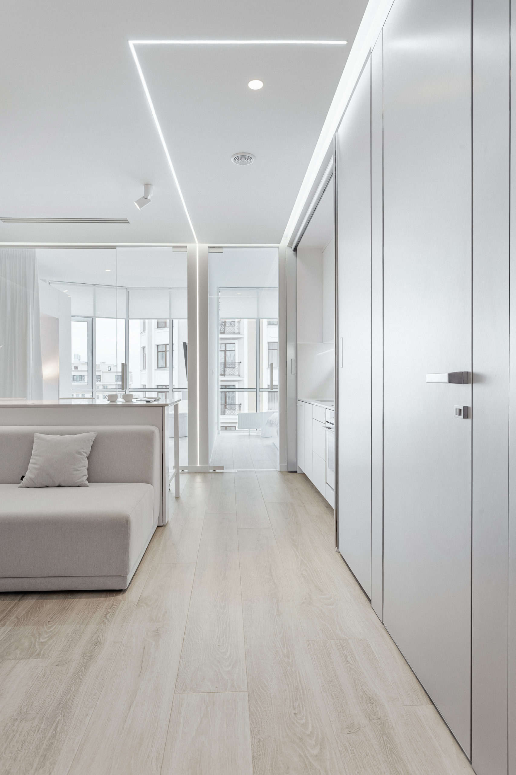 Two-bedroom apartment with a city view