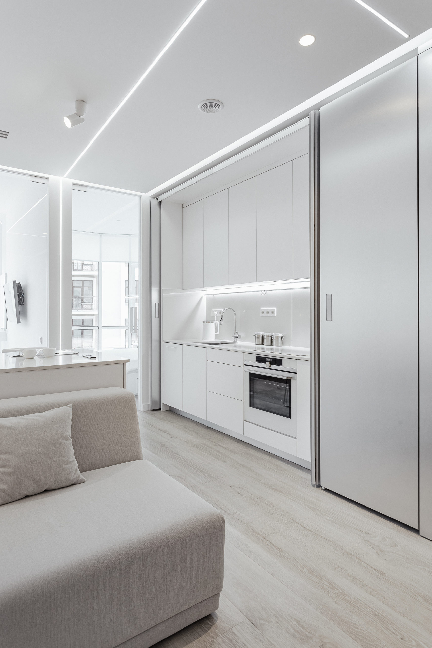 Two-bedroom apartment with a city view