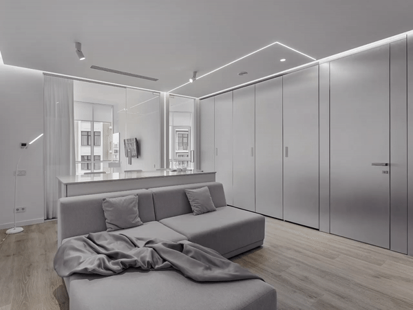 Two-bedroom apartment with a city view