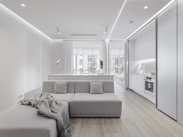 Two-bedroom apartment with a city view