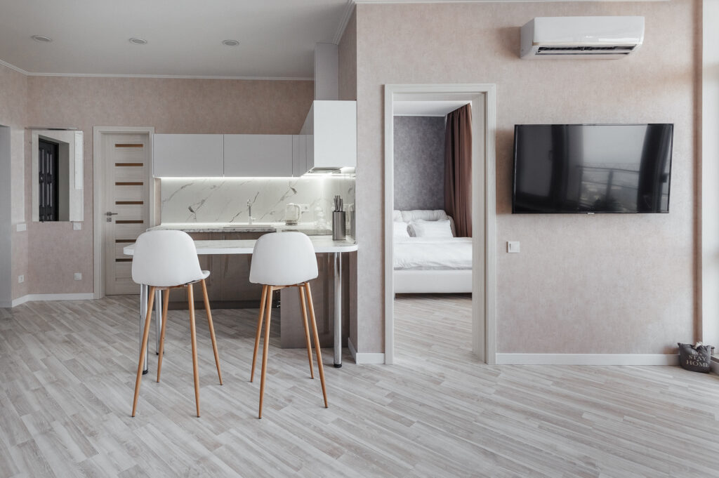 One-bedroom apartment with a sea view and a balcony