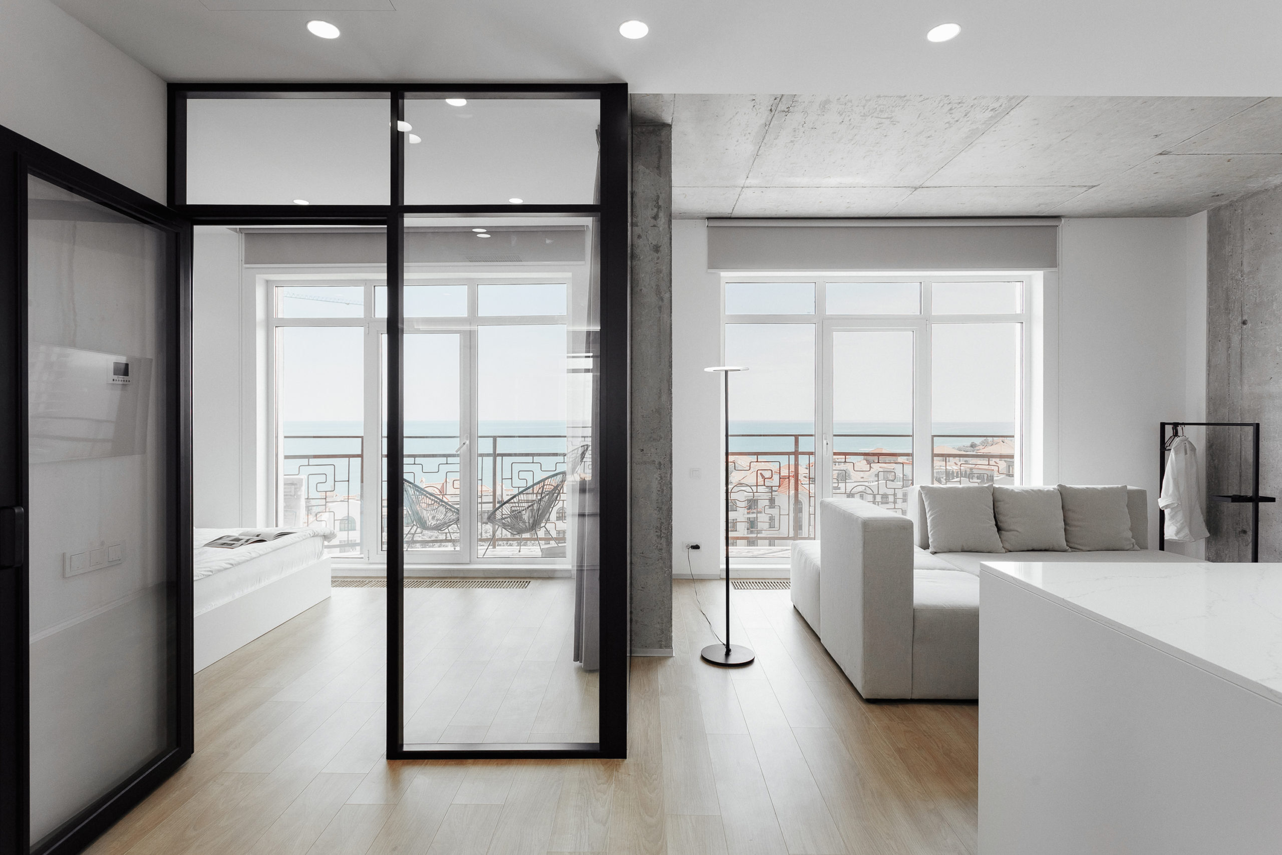 One-bedroom apartment with a panoramic sea view and a balcony