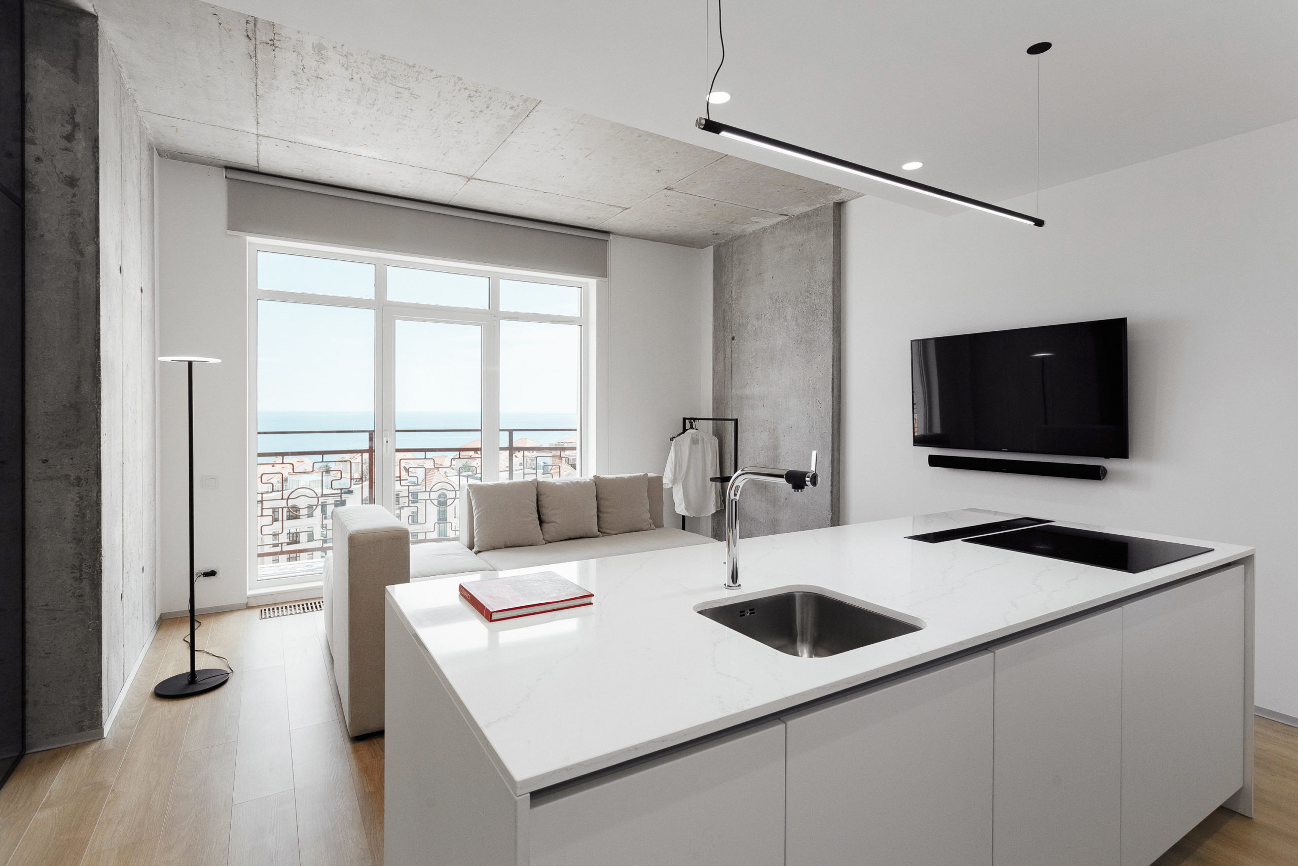 One-bedroom apartment with a panoramic sea view and a balcony