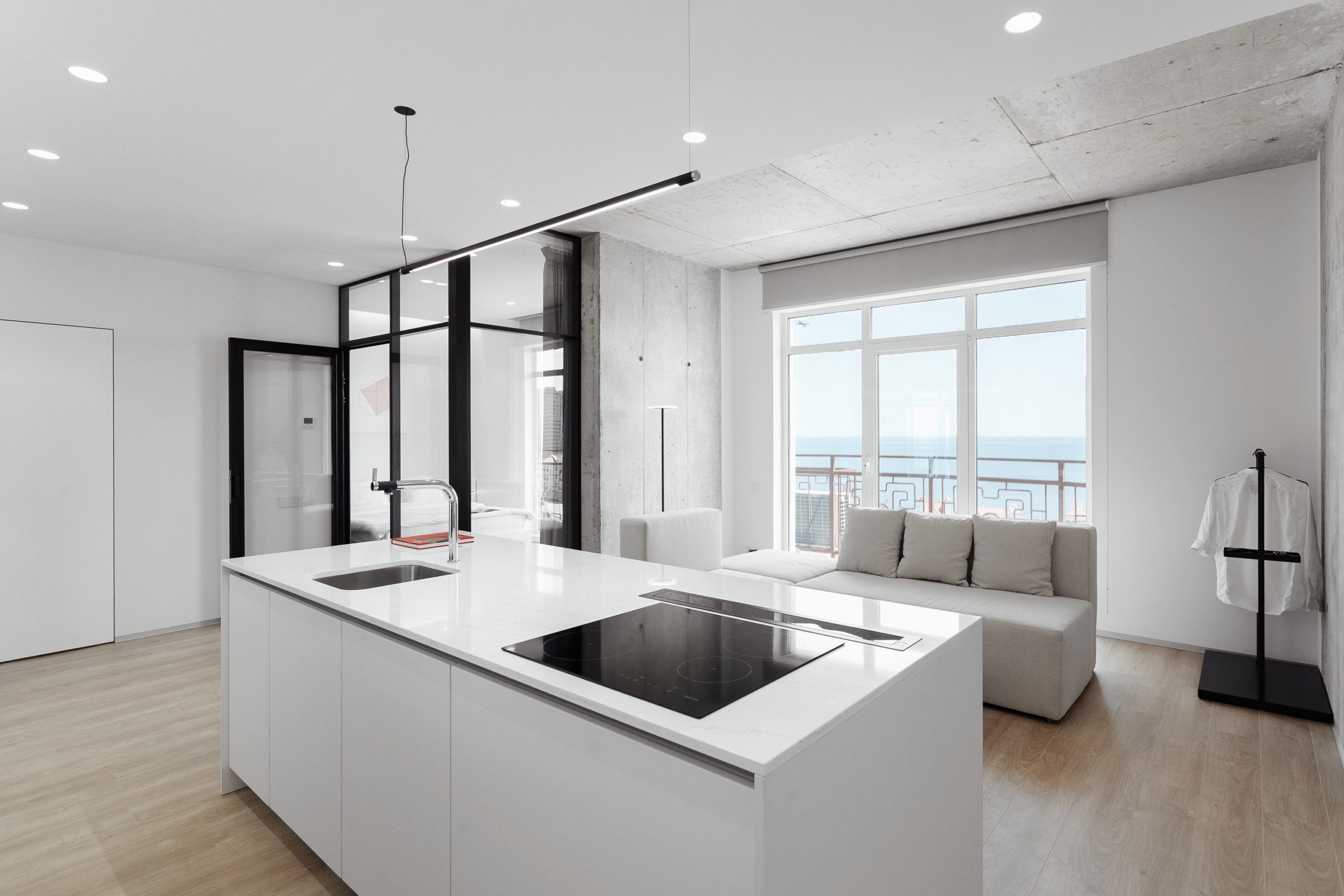 One-bedroom apartment with a panoramic sea view and a balcony